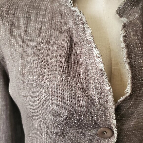 Eileen Fisher Irish Linen Blazer/ Size L/ Casual Career - Picture 6 of 11